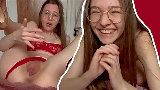 amateur INTENSE TEEN SQUIRT!! HUFE LABIA ORGASM!!! small tits